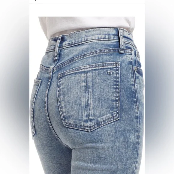 Sold☀️Rag & Bone Nina High-Rise Ankle Flare Jeans in Pearl - Picture 7 of 16
